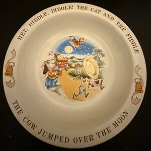 VTG 1984 Avon ceramic child's bowl  "Hey Diddle Diddle"